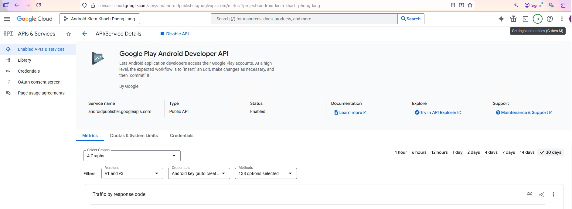 Enable Google Play API