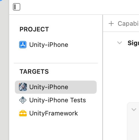 UnityFramework targets